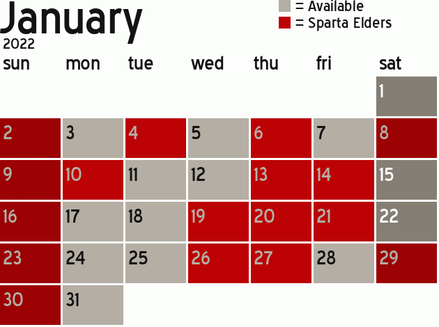 Missionary Dinner Calendar
