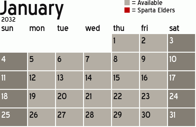 Missionary Dinner Calendar