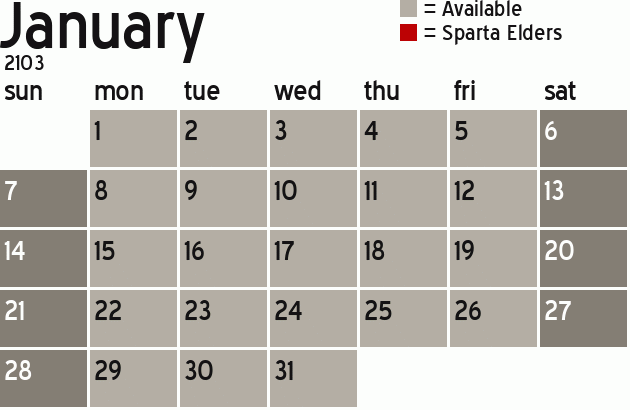 Missionary Dinner Calendar