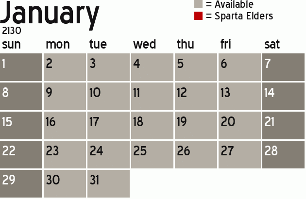 Missionary Dinner Calendar