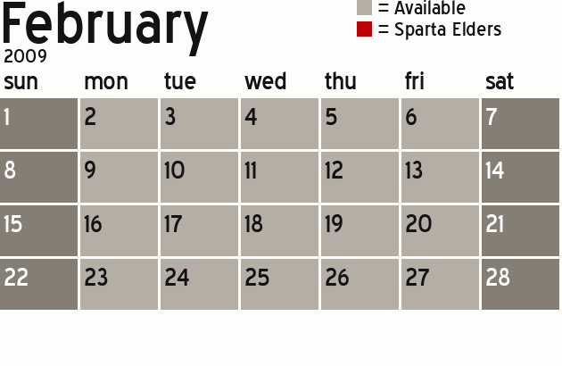 Missionary Dinner Calendar