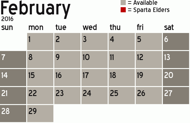 Missionary Dinner Calendar