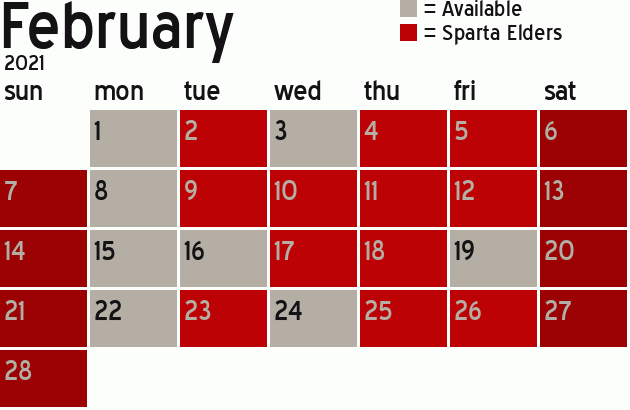Missionary Dinner Calendar