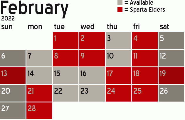 Missionary Dinner Calendar