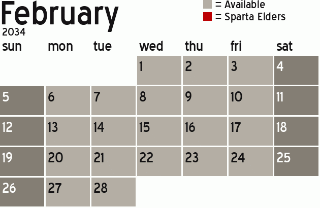Missionary Dinner Calendar