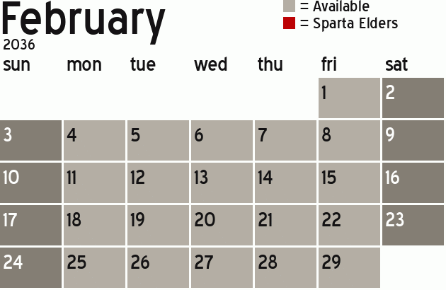 Missionary Dinner Calendar