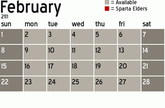 Missionary Dinner Calendar