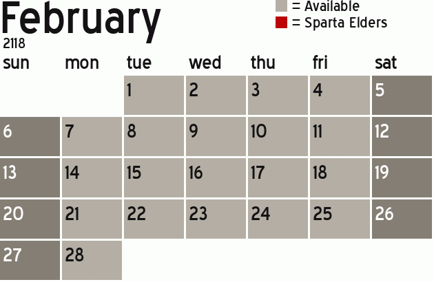 Missionary Dinner Calendar