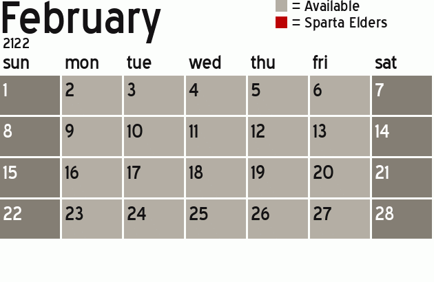 Missionary Dinner Calendar