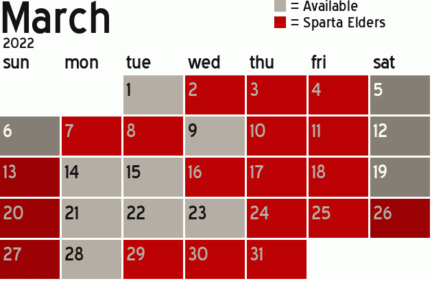 Missionary Dinner Calendar