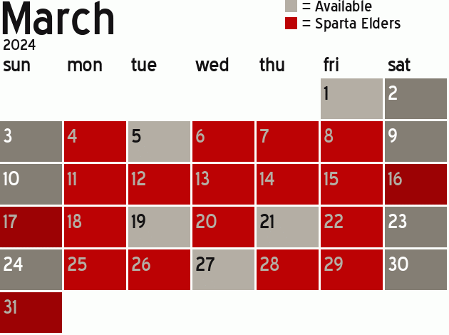 Missionary Dinner Calendar