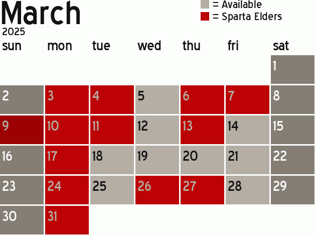 Missionary Dinner Calendar
