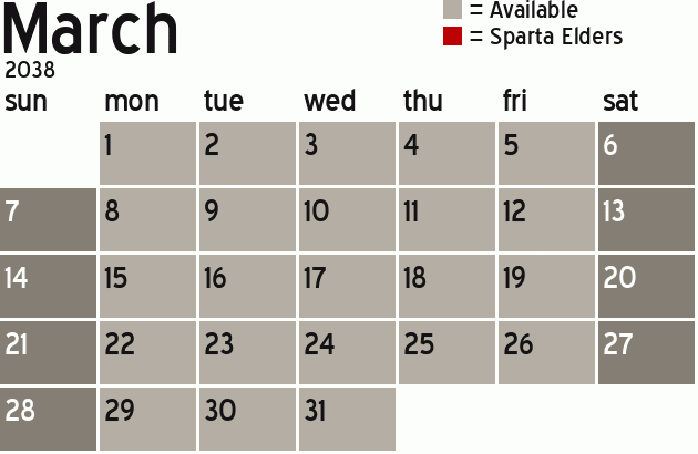 Missionary Dinner Calendar