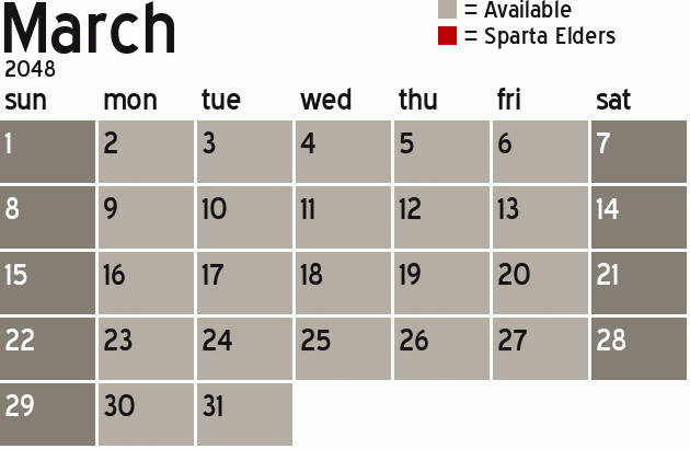 Missionary Dinner Calendar