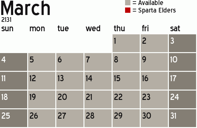 Missionary Dinner Calendar