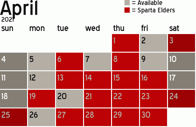 Missionary Dinner Calendar