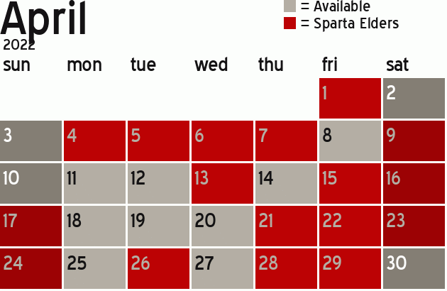 Missionary Dinner Calendar