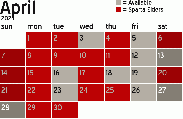 Missionary Dinner Calendar