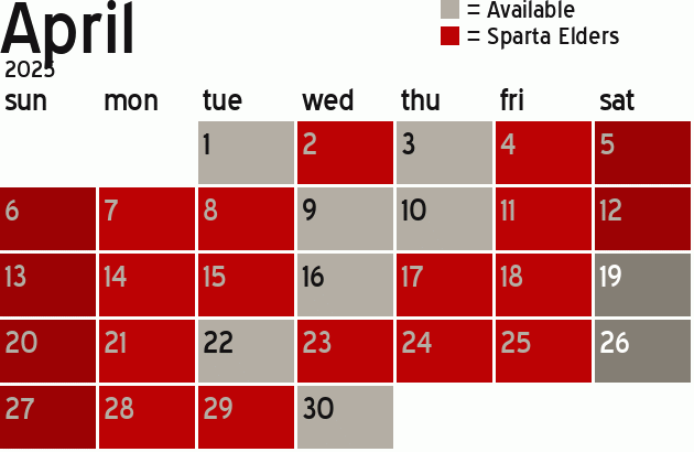 Missionary Dinner Calendar