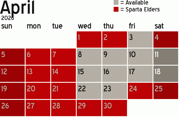 Missionary Dinner Calendar