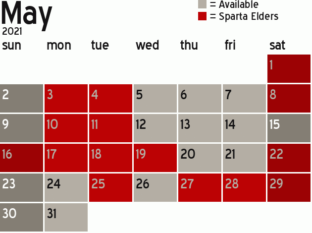 Missionary Dinner Calendar