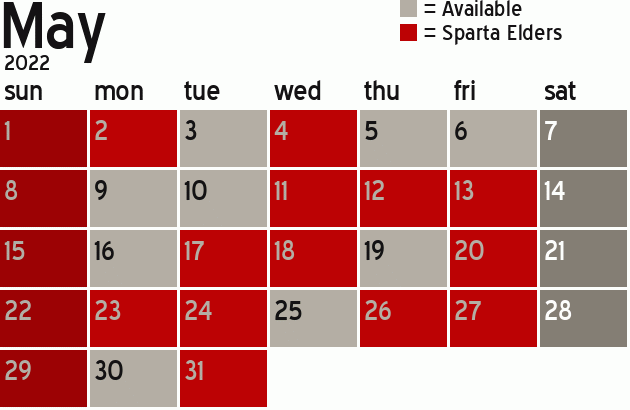 Missionary Dinner Calendar
