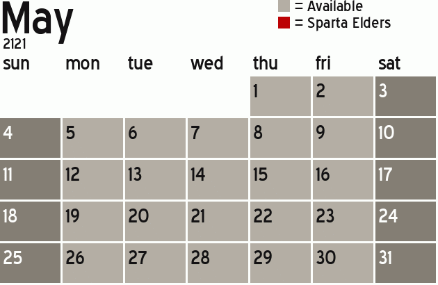 Missionary Dinner Calendar