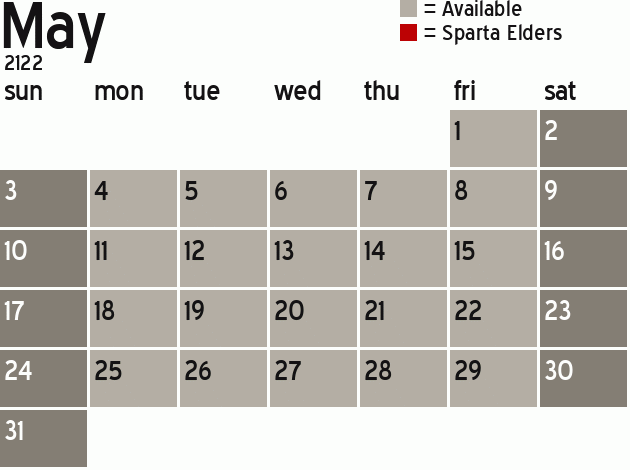Missionary Dinner Calendar