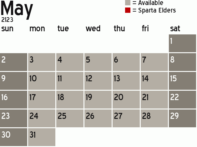 Missionary Dinner Calendar