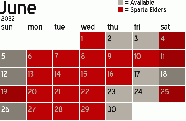 Missionary Dinner Calendar