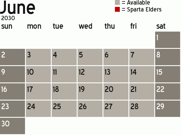 Missionary Dinner Calendar