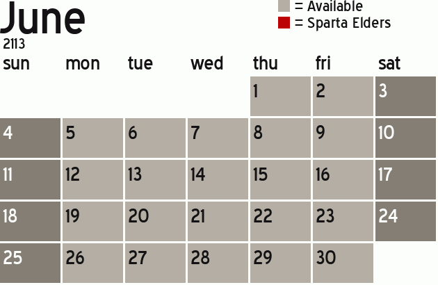 Missionary Dinner Calendar