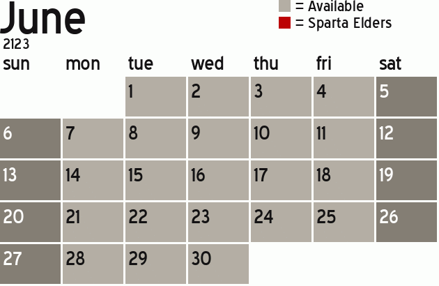 Missionary Dinner Calendar