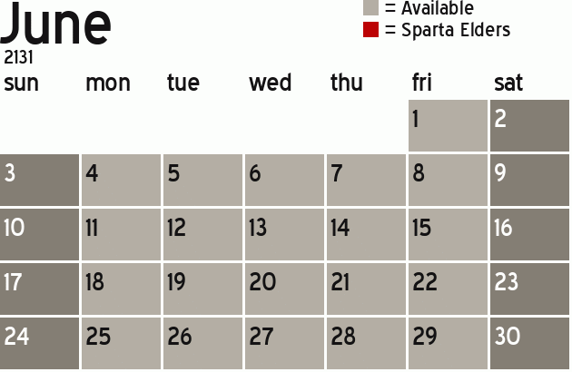 Missionary Dinner Calendar