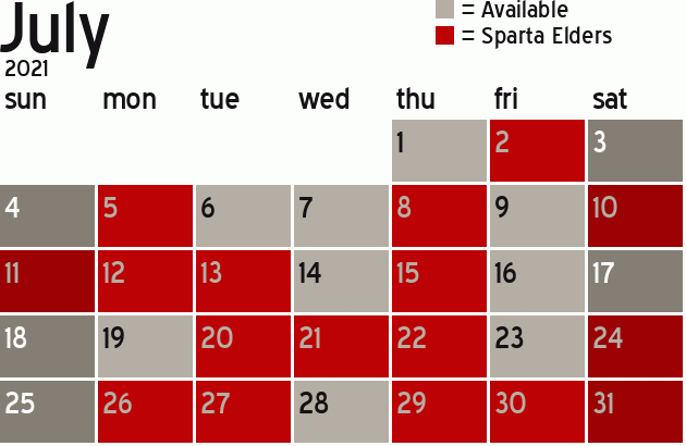 Missionary Dinner Calendar