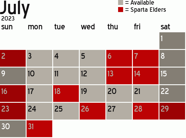 Missionary Dinner Calendar