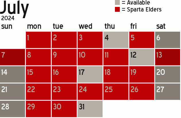 Missionary Dinner Calendar
