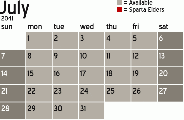 Missionary Dinner Calendar