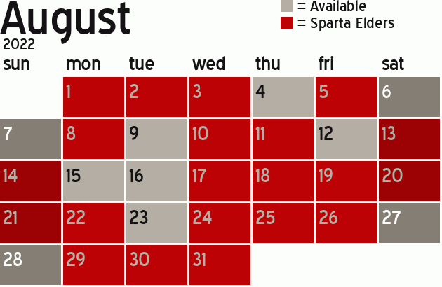 Missionary Dinner Calendar