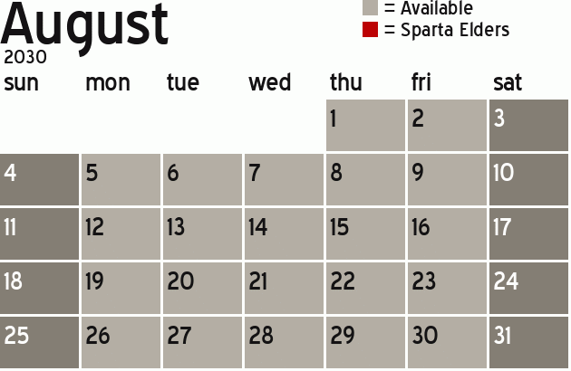 Missionary Dinner Calendar