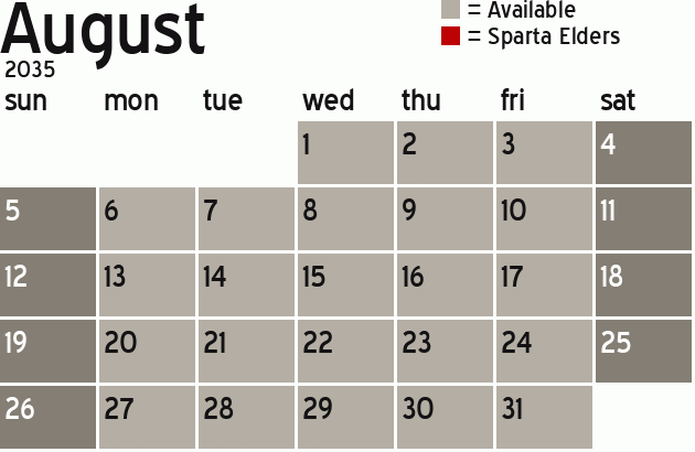 Missionary Dinner Calendar
