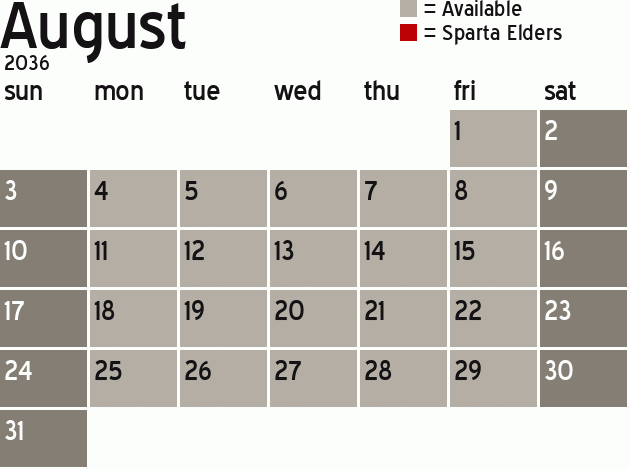 Missionary Dinner Calendar