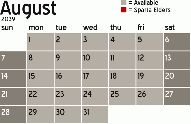Missionary Dinner Calendar