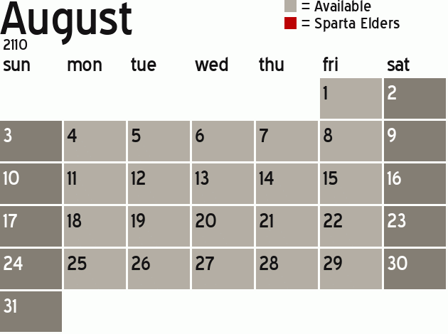 Missionary Dinner Calendar