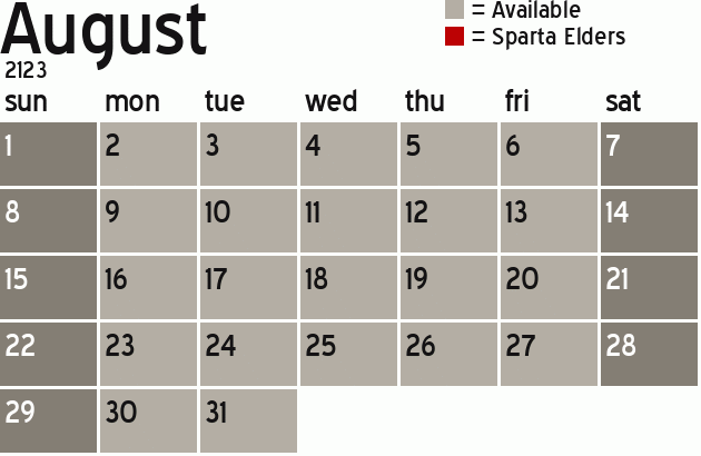 Missionary Dinner Calendar