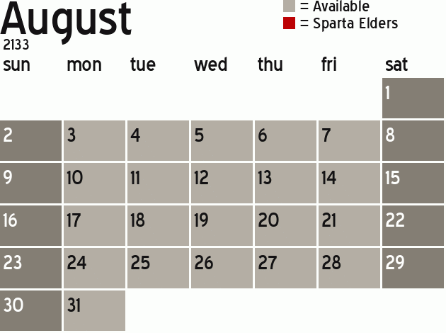 Missionary Dinner Calendar