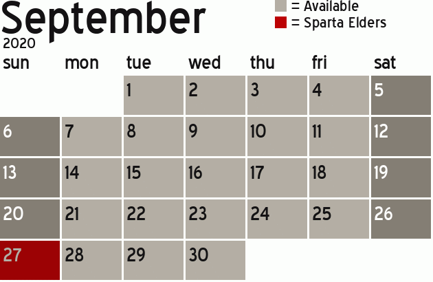 Missionary Dinner Calendar