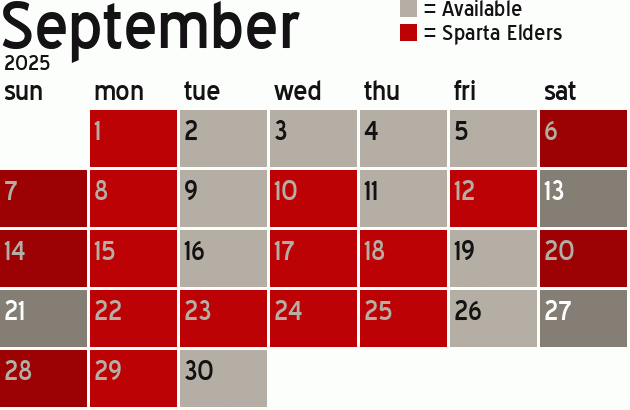 Missionary Dinner Calendar