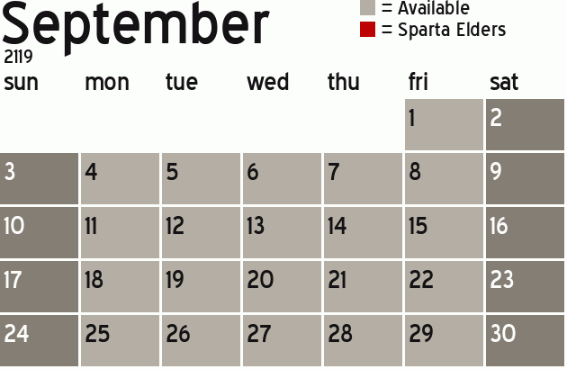 Missionary Dinner Calendar
