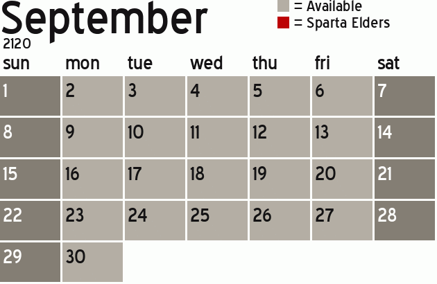 Missionary Dinner Calendar
